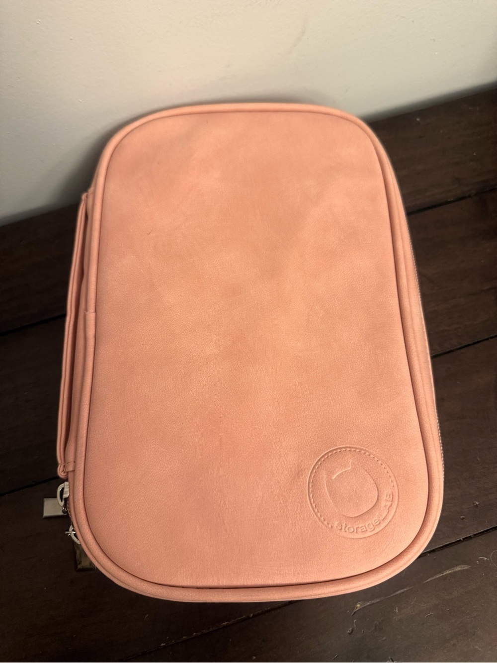 StorageLAB Travel Jewelry Organizer Case Pink Faux Leather Portable Jewelry Box